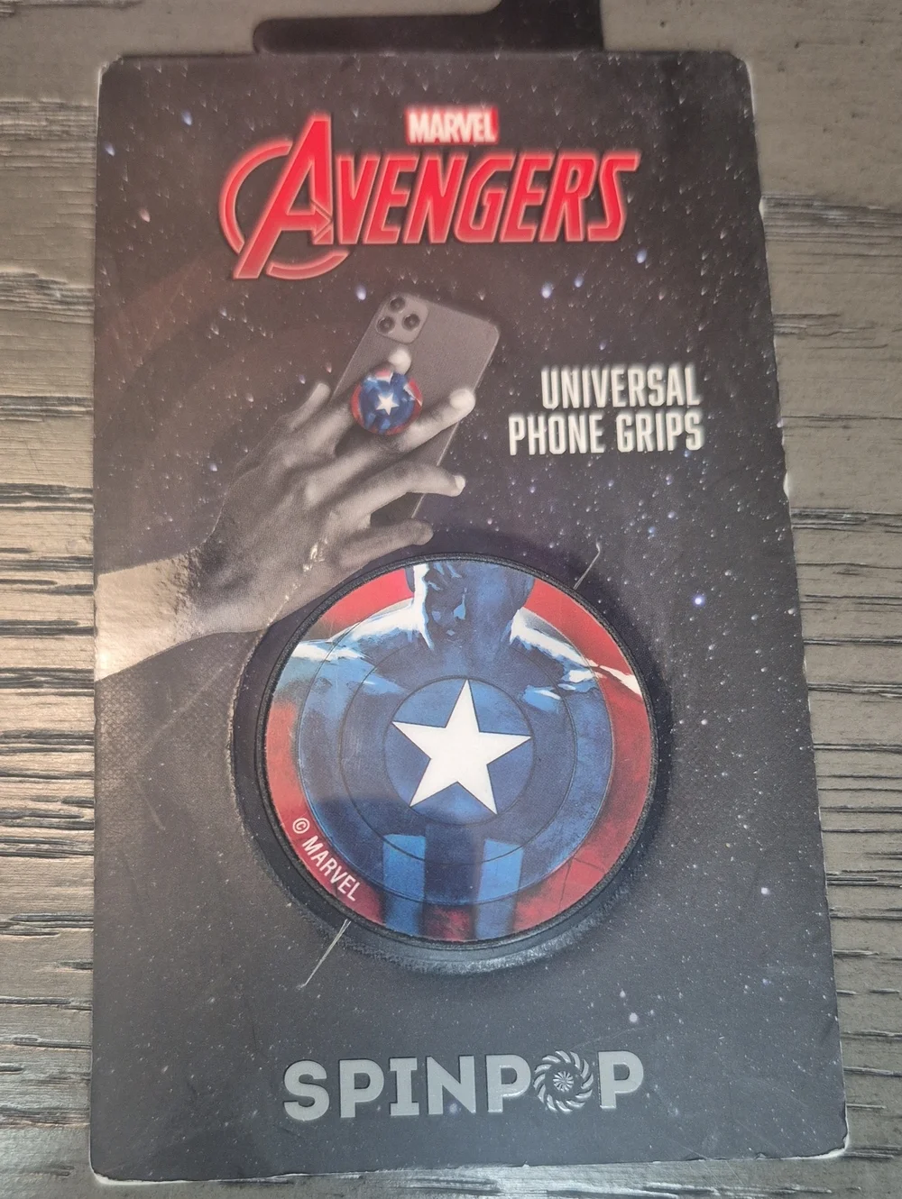 Marvel Avengers Captain America SpinPop Universal Phone Grip - Blue/Red